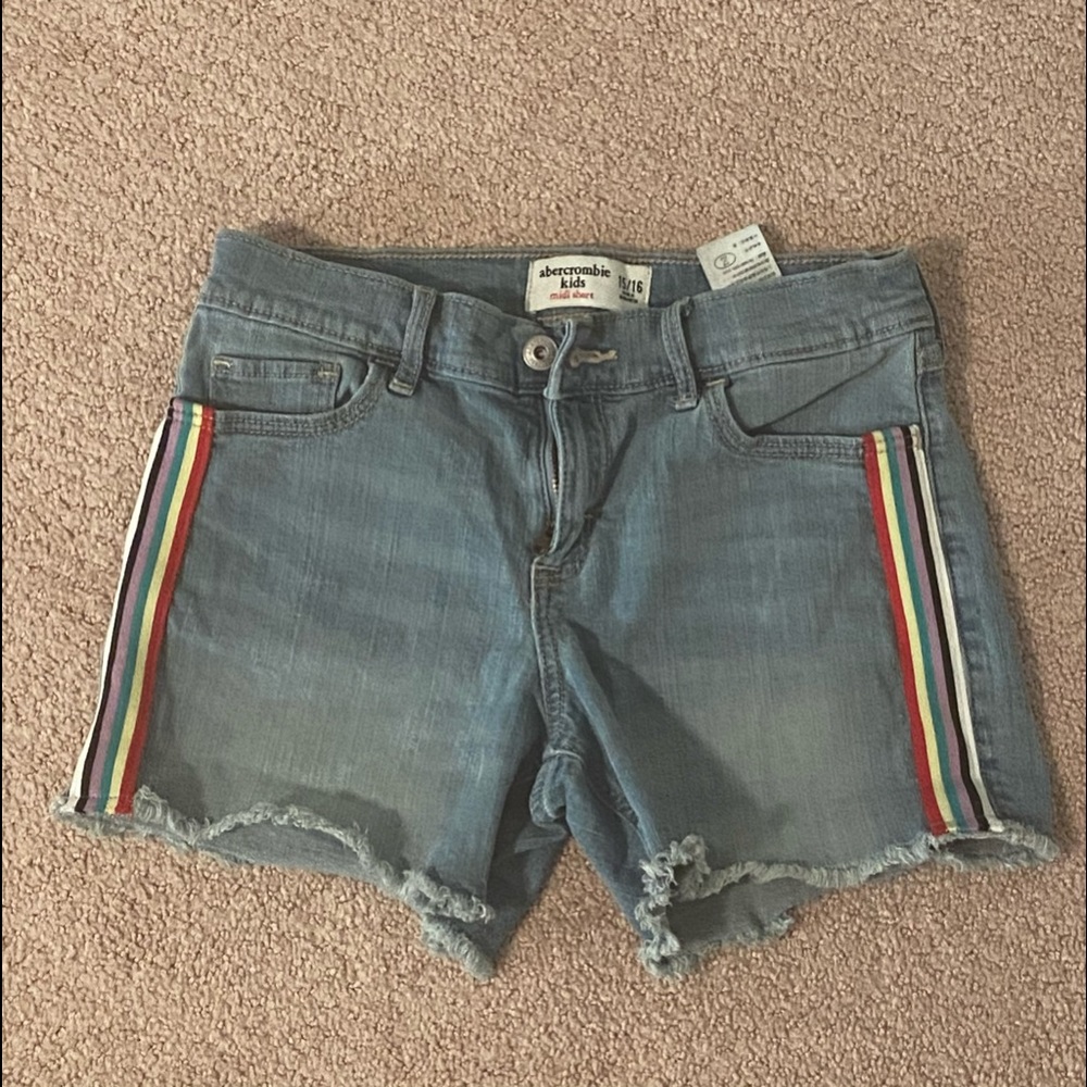 Abercrombie Kids Striped Midi Shorts